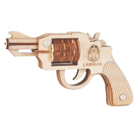 Woodcraft construction kit Dřevěné 3D puzzle Zbraň na gumičky Revolver Colt