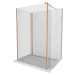 MEXEN/S Kioto Sprchová zástěna WALK-IN 105 x 100 x 30 cm, transparent, měď kartáčovaná 800-105-1