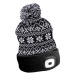 SIXTOL zimní čepice s čelovkou 180lm, nabíjecí, USB, univerzální velikost, bavlna/PE černá