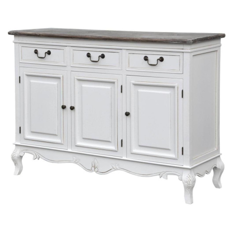 LivinHill Komoda Rimini 120 cm z masivu bílá/tmavě hnědá