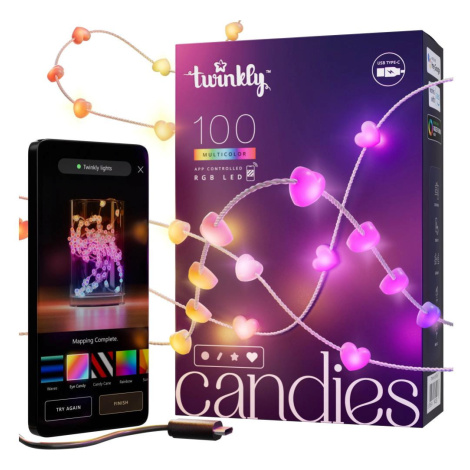 Twinkly TWKH100RGB-T - LED RGB Stmívatelný vánoční řetěz 100xLED 8 m USB Wi-Fi TWKH100RGB-T