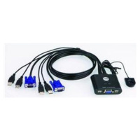 ATEN 2-port KVM USB mini, 1m kabely, DO