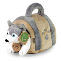 RAPPA Plyšový pes husky 13 cm s přepravkou, Eco-Friendly