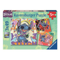 Ravensburger 120010708 Disney: Stitch 3x49 dílků