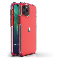 Gelové pouzdro Spring Case s barevným rámečkem pro iPhone 12 mini tmavě růžové