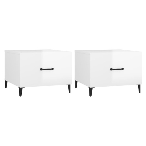 vidaXL Konferenční stolky kovové nohy 2 ks lesklé bílé 50 x 50 x 40 cm