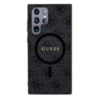 Guess PU Leather 4G Colored Ring MagSafe Zadní Kryt pro Samsung Galaxy S24 Ultra Black