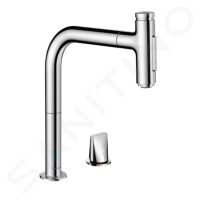 Hansgrohe 73819000 - Dřezová baterie Metris Select s výsuvnou sprškou, 2-otvorová instalace, chr