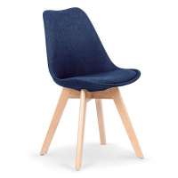 Židle K303 látka/dřevo tmavě modrá 48x54x83