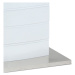 Rozkládací jídelní stůl 140+40x80x76 cm, bílé sklo, bílý vysoký lesk, broušený n