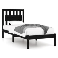Rám postele černý masivní borovice 90 × 200 cm, 3103922