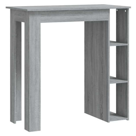 vidaXL Barový stůl s regálem šedý sonoma 102 x 50 x 103,5 cm kompozit