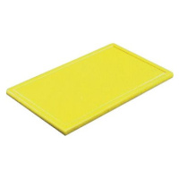 Gastro Prkénko krájecí plastové 50x30x2 cm, s drážkou, žluté