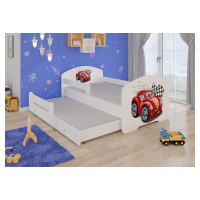 Dětská postel s obrázky - čelo Pepe II bar Rozměr: 160 x 80 cm, Obrázek: Závodní auto