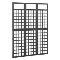 SHUMEE 3dílná dělicí stěna/treláž, jedle černá, 121 x 180cm