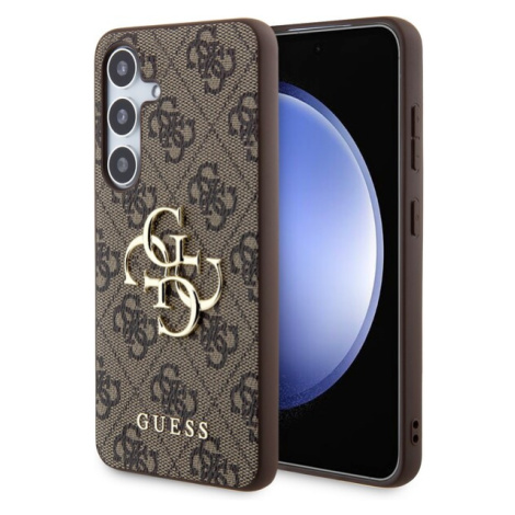 Guess PU 4G Metal Logo Zadní kryt Samsung Galaxy S24+ hnědý