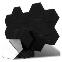 Akustické Panely Hexagon Samolepící Černé 30X26X0,9 12 Ks Vzory