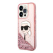 Karl Lagerfeld KLHCP14XLNKHCP hard silikonové pouzdro iPhone 14 PRO MAX 6.7" pink Glitter Karl H