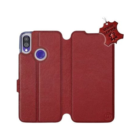 Flip pouzdro na mobil Xiaomi Redmi Note 7 - Tmavě červené - kožené - Dark Red Leather