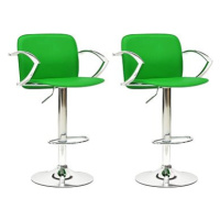 Barové židle 2 ks zelené umělá kůže, 324709