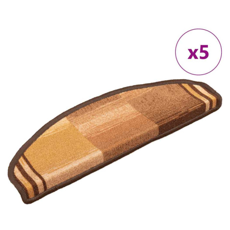 vidaXL Nášlapy na schody samolepicí 5 ks 65x21x4 cm hnědé