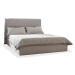 Béžová čalouněná dvoulůžková postel s úložným prostorem s roštem 180x200 cm Sleepy Luna – Miufor