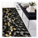 Dywany Łuszczów Běhoun Gloss 400B 86 3D geometric black/gold - 60x300 cm