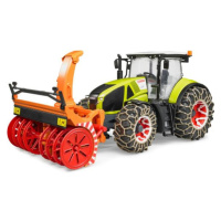 BRUDER 03017 Traktor Class Axion 950 se sněhovými řetězy a sněhovou frézou