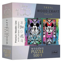 Trefl Wood Craft Origin puzzle Mickey Mouse a Minnie 501 dílků