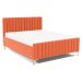 Eka Čalouněná postel SUTRA+ 160x200 cm Barva látky Trinity: (2317) Oranžová, Úložný prostor: S d