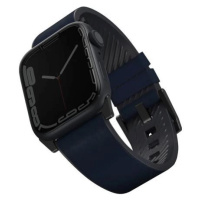 UNIQ Straden voděodolný kožený řemínek Apple Watch 45/44/42mm modrý
