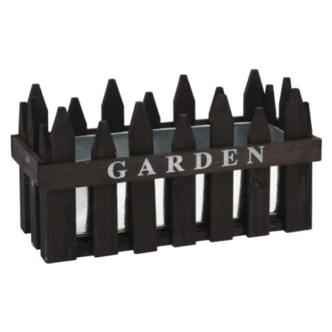 Květináč s plotem Garden 35 cm, černé dřevo Asko
