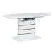 Jídelní stůl 140+40x80 cm, vysoký lesk bílá + šedá