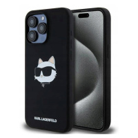 Pouzdro Karl Lagerfeld Silicone Choupette Magsafe Pro Iphone 15 Pro Černé