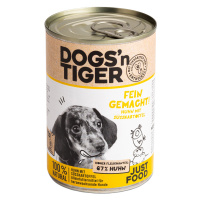 Dogs'n Tiger Junior 12 × 400 g - výhodné balení - kuřecí a batáty