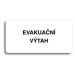 Accept Piktogram "EVAKUAČNÍ VÝTAH" (160 × 80 mm) (bílá tabulka - černý tisk bez rámečku)