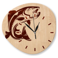 Dřevěné nástěnné hodiny - Ryba