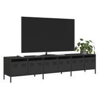 vidaXL TV skříňka černá 202x39x43,5 cm ocel válcovaná za studena