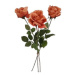 Umělá květina Růže oranžová, 74 cm, 3 ks