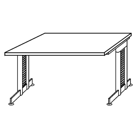 eurokraft pro NICOLA - Psací stůl, podstavec s nohami ve tvaru C, pevná výška, v x š x h 720 x 8