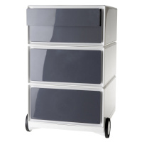 Paperflow Pojízdný kontejner easyBox®, 2 zásuvky, 2 ploché výsuvy, bílá / antracitová