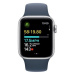 Apple Watch SE (2023) Cellular 40mm sportovní silikonový řemínek bouřkově modrý S/M Stříbrná