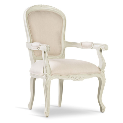 Estila Luxusní barokní jídelní židle M-Vintage z masivního dřeva bílé barvy 96cm