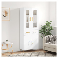 vidaXL Skříň highboard lesklá bílá 69,5 x 34 x 180 cm kompozitní dřevo