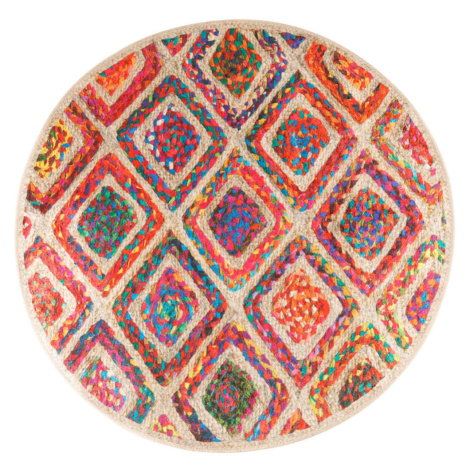 vidaXL Koberec pratelný vícebarevný Ø 120 cm protiskluzový
