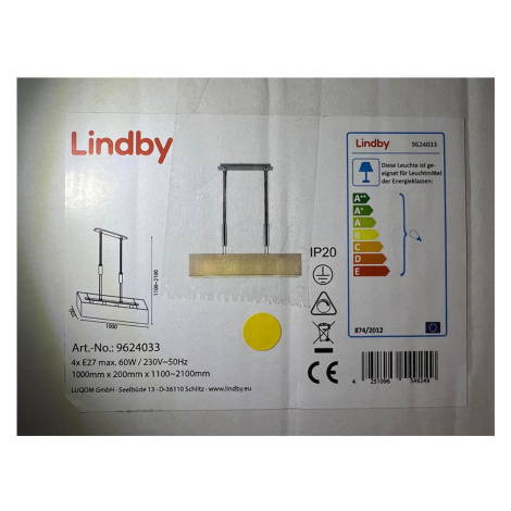 Lindby Lindby - Lustr na lanku MARIAT 4xE27/60W/230V