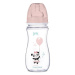 Canpol Babies Kojenecká antikoliková lahvička se širokým hrdlem, Exotic Animals, 300 ml - růžová