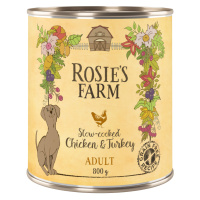 Rosie's Farm Adult, 24 x 800 g - 20 + 4 zdarma! - kuřecí a krůtí
