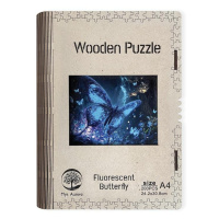 Dřevěné puzzle/Fluorescentní motýl A4 - EPEE