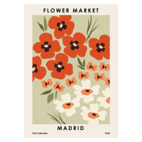 Ilustrace Flower Market Madrid, NKTN, 30 × 40 cm